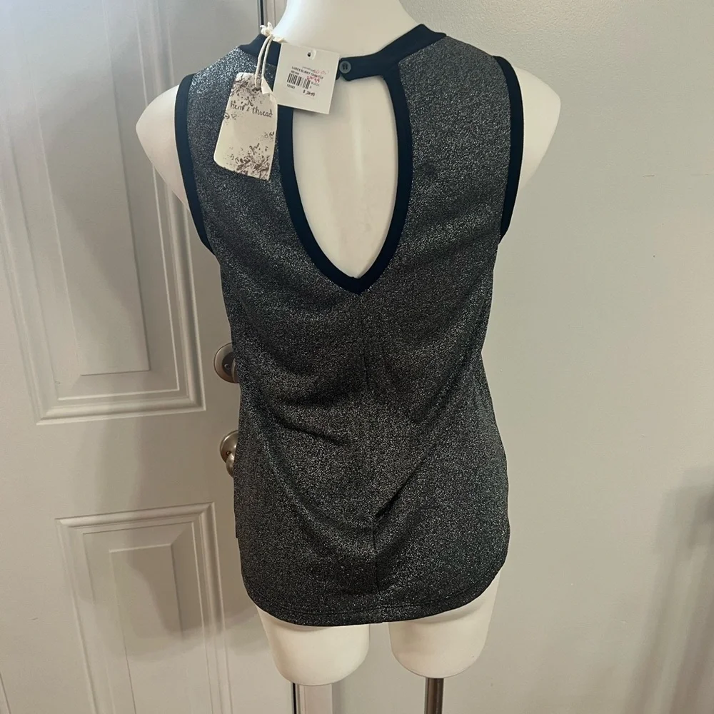 Hem & Thread Charcoal and Black shimmery Tank Top